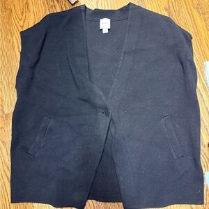 Anthropologie Black Open-Front Vest
